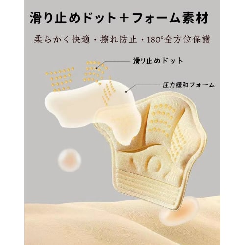 Yemax Heel Pads To Prevent Heels from Slipping (10 Pairs, 20 Pads) - Perfect for Shoes That Are Too Big, Seashell-Shaped, 5D Loafer Design, Adjustable