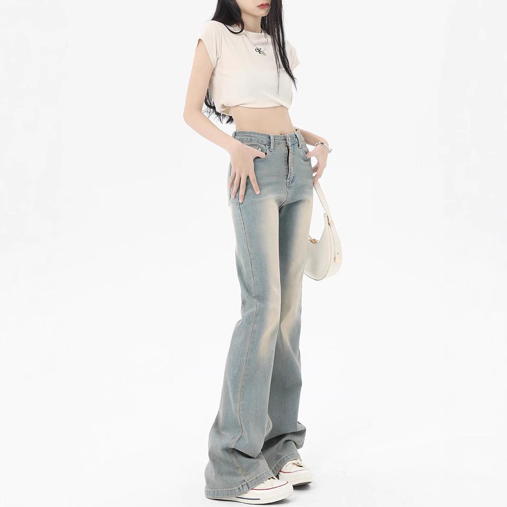 

Women s 2025 Summer High-Waisted Retro Flare Jeans M
