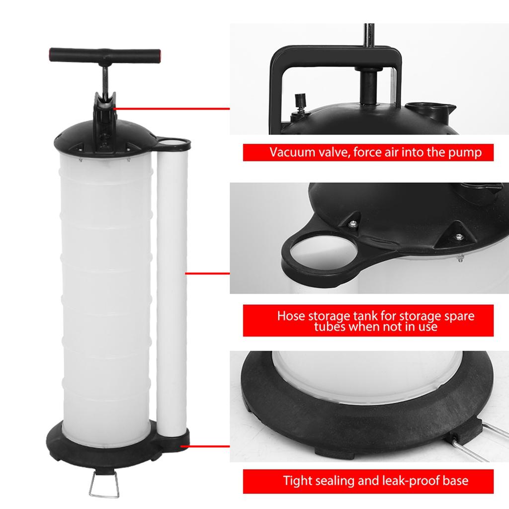 Chiciris Oil Liquid Extractor, Vacuum Liquid Extractor 7L Oil Pump Compact Lightweight Design with 4 Extraction Tubes for Engine Oil Transfer