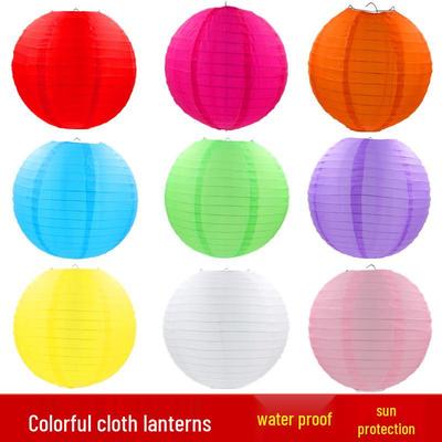 Waterproof Colored Silk Outdoor Lantern - Foldable Lantern for Weddings & Mid-Autumn Festivals