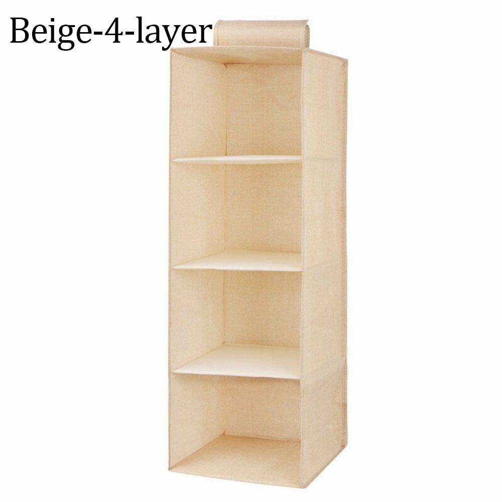 Space Saver Foldable Wardrobe Storage Bags Anti-dust Drawer Hanging Storage Pouch 3/4/5 Layers Cotton Clothes Organizer