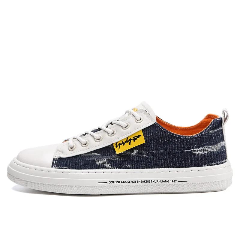 Herren Denim Canvas Atmungsaktive Vulkanisierte Schuhe Neue Mode Outdoor Lässig Herren Bequeme Rutschfeste Verschleißfeste Sportschuhe