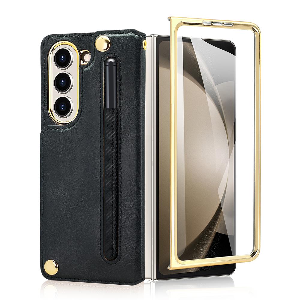 VIETAO PU Leather Z Fold 7 Phone Case With Pen Slot, Cards Wallet Holder,Hand Strap Compatible With Samsung Galaxy Z Fold 6 5 4