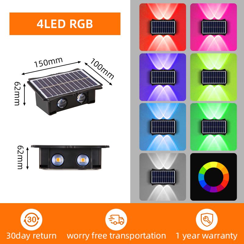 Solar Wall Lamp Outdoor Solar Lights Waterproof Up And Down Luminous Sunlights Home Balcony Yard Decor Garden Solar Wall Light