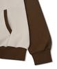 Pages Is Ii Basic Two-Way Raglan Color Block Zip-Up Hoodie Brown
