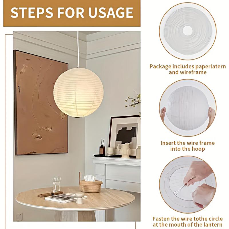 1PC Pendant Lamp Shade Minimalist Hanging Lamps Lantern Ball Paper Lantern Light Artistic Paper Art Lampshade Japanese 30/40cm