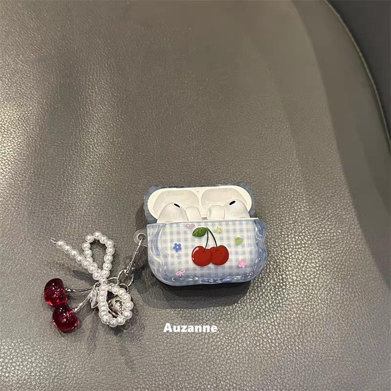 ins style pattern cherry suitable for AirPodspro1 earphone cover Apple Bluetooth protective case 1st generation 1 soft silicone women