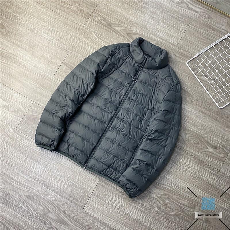 Men's Autumn/Winter Stand Collar Windproof Waterproof Down Jacket - 90% White Velvet