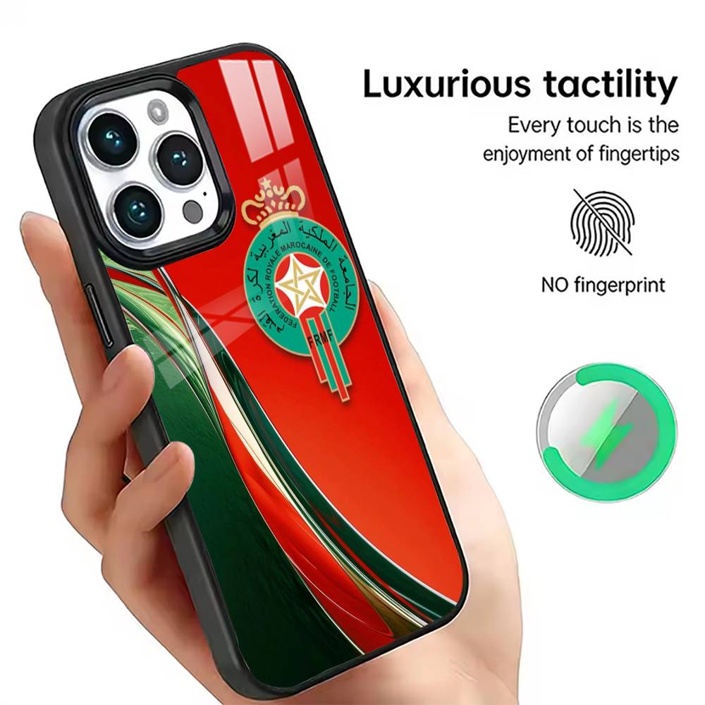 Custodia per Telefono con Bandiera del Marocco Per iPhone17,16,15,14,13,12,11 Plus,Pro Magnetica Per Magsafe Ricarica Wireless