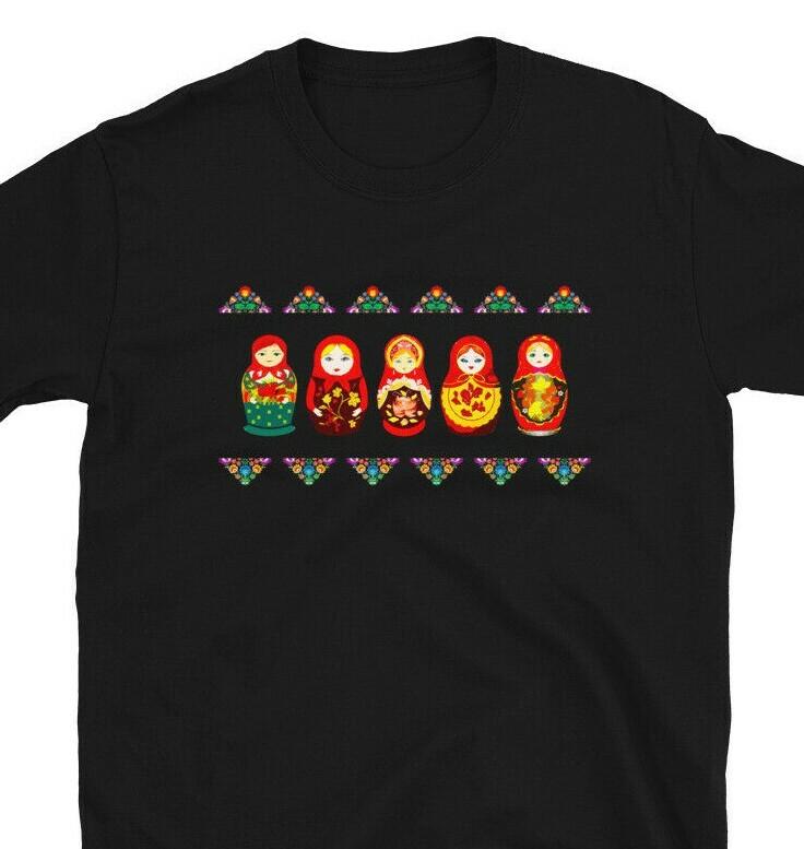 

Nesting Dolls Tshirt Russian Matryoshka Babushka Flowers Unisex T-Shirt M