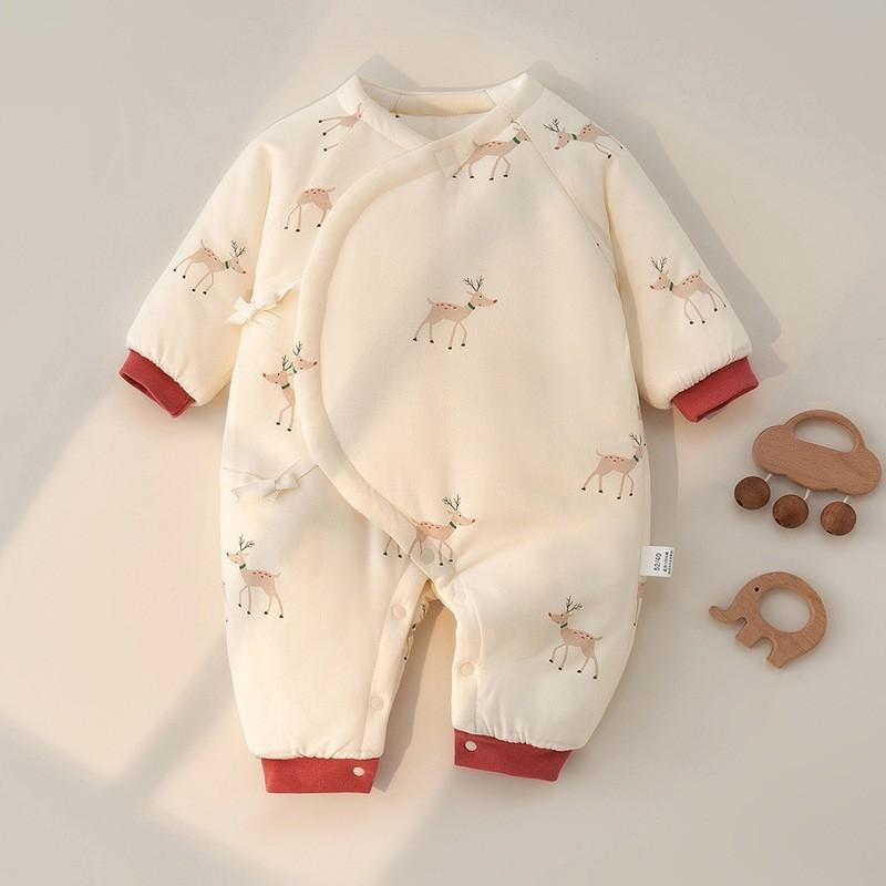 Baby Boy Girl Winter Thick Cotton Hanbok With Slipon Closure For Newborns