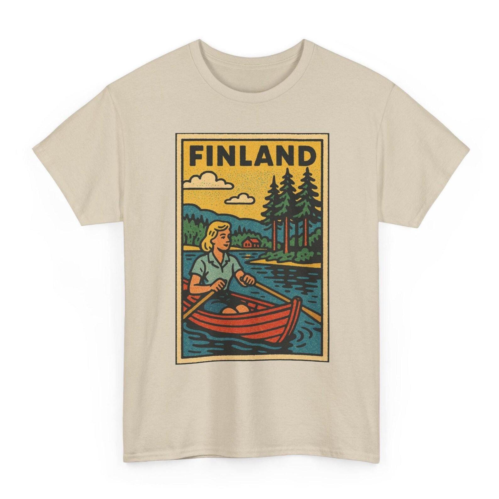 Finland T-Shirt | Retro Nordic Travel Tee | Scandinavian Adventure Shirt S