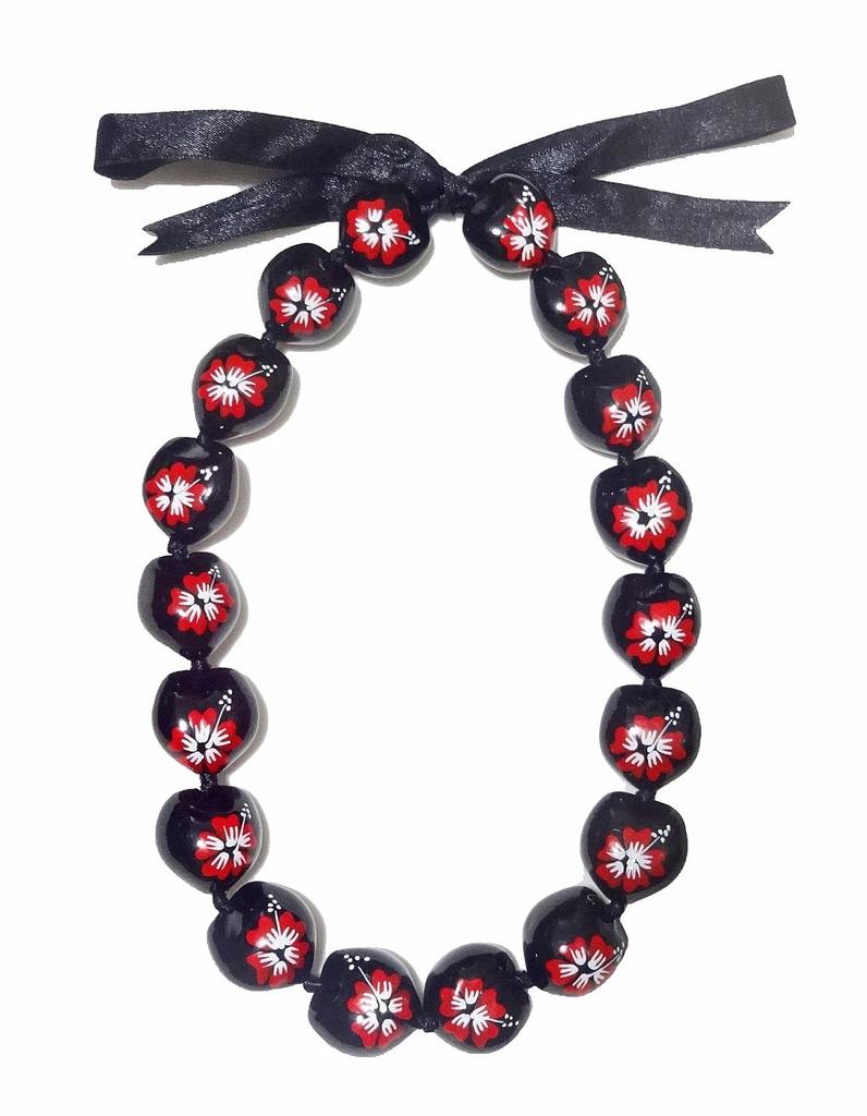 Kukui Nut ChokerRed Hibiscus