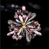 Retro Flower Brooch for Women, Luxurious and Elegant Crystal Brooch, A Niche and High-end Brooch