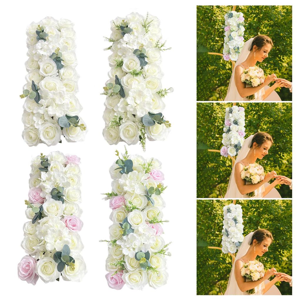 2Pcs Wedding Arch Flower Swag Handmade Green Leaves Silk for Arbor Party