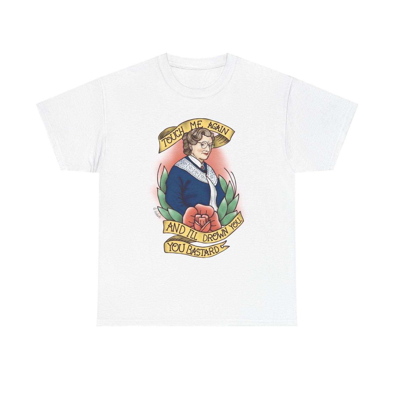 Ms Doubtfire Graphic T Shirt Mens Womens Tees Top Funny Vintage Unisex Heavy Cotton Tee S