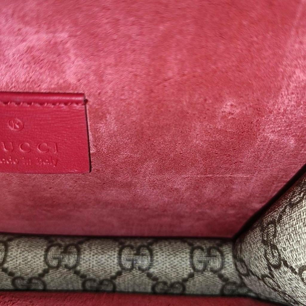 [Pre-Owned] Dionysus Textured Tiger Head Spur Buckle Logo Print Canvas And Suede Chain Shoulder Bag - Very Good #NBUAVU
