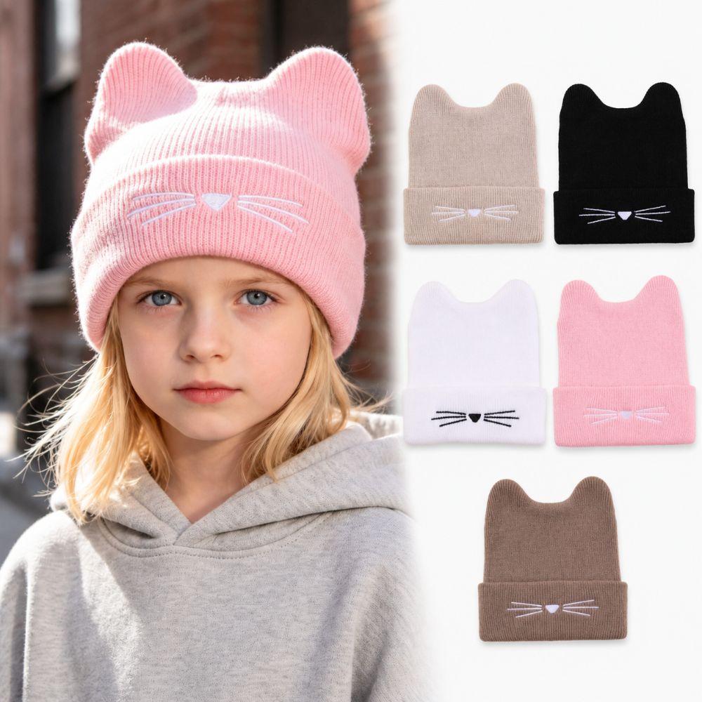 Keep Warm Kids Knitted Hat Cat Ear Winter Cap Cute Beanie Hat Children