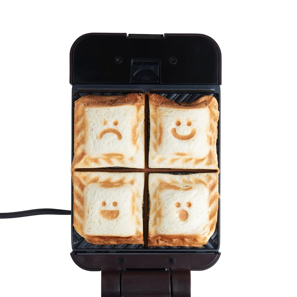 Opiekacz do kanapek na ćwiartki Mini Rozmiar 5 x 5 Rozmiar 4 Dzielony Wymienny Płyta 2WAY Przekąska Retro Słodki [Toffy] K-HS6 (Jasnoniebieski) Kwartał/Standard K-HS6-PA