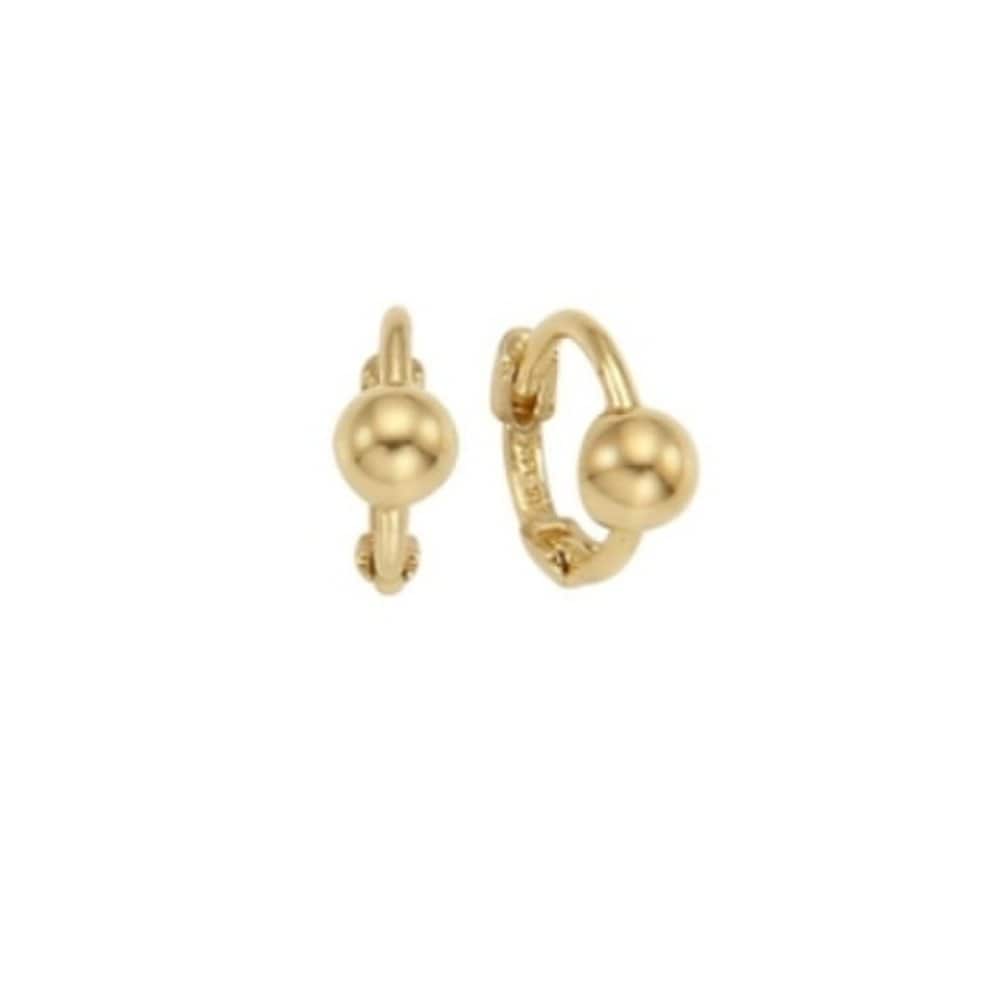 7mm Daily Gold Ball Bracelet One-Touch 14K Earrings