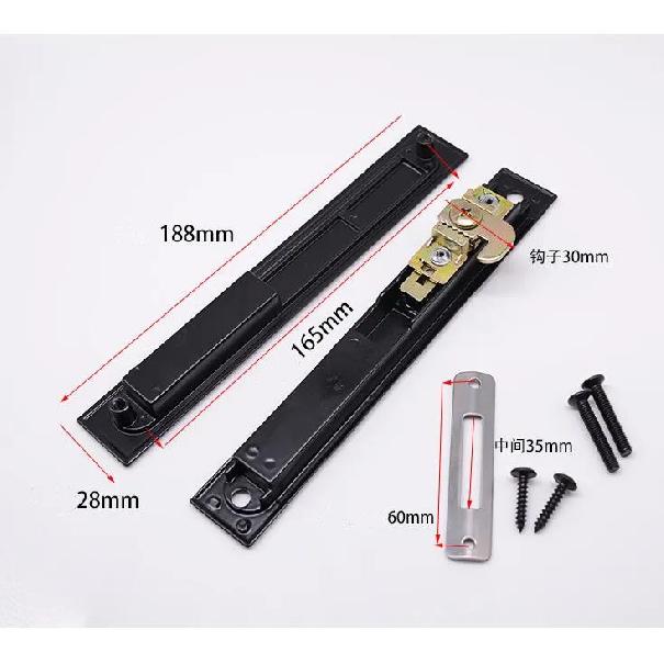 Glass Sliding Door Locks Aluminum Alloy Invisible Lock Patio Kitchen Living Room Bathroom Double Hook Lock Furniture Hardware