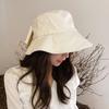 Women Big Bowknot Bucket Hat Solid Color Wide Brim Sun Protection Fisherman Panama Cap Sweet Girl Female Travel Beach Visors Hat