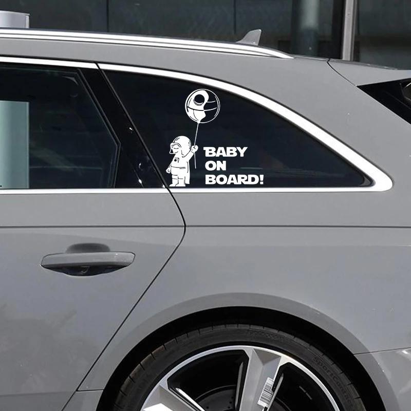 20*20CM Nette Astronaut Baby an Bord Kreative Auto Aufkleber Muster Autos Stoßstange Außen Zubehör Vinyl Aufkleber