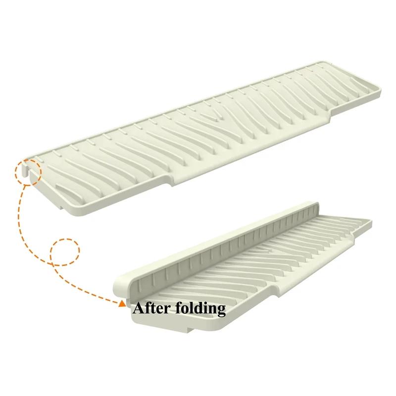 Foldable Silicone Sink Splash Guard Narrow Edge Drain Pad for Kitchen Sinks Bathroom Sink Protector Silicone Sink Splash Guard