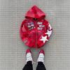 Casual Hooded Zip-Up Sweatshirt Teens Unisex Loose Fit Graphic Print Streetwear Fall