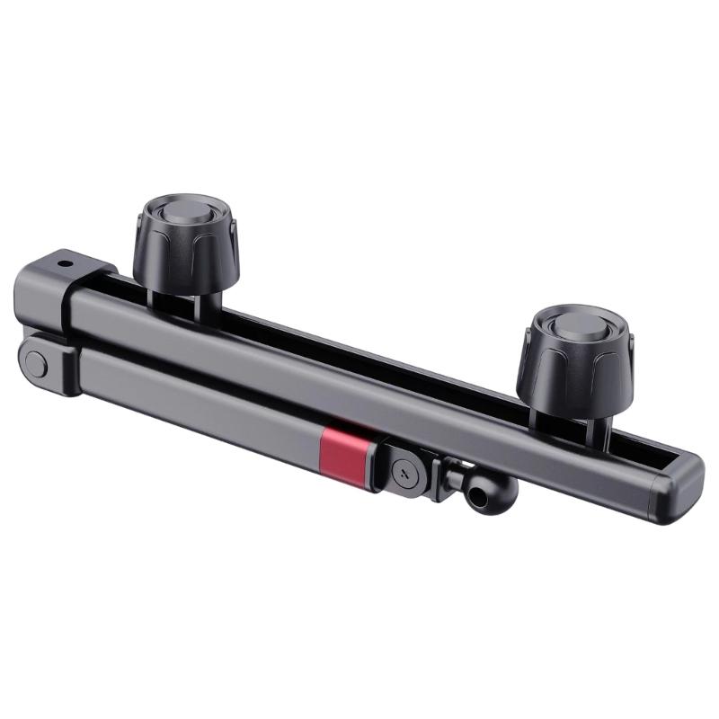 Car Headrest Phone Tablet Holder Double Rod Foldable 360 Degree Rotating Stand Holder Universal Vehicle Backseat Mount