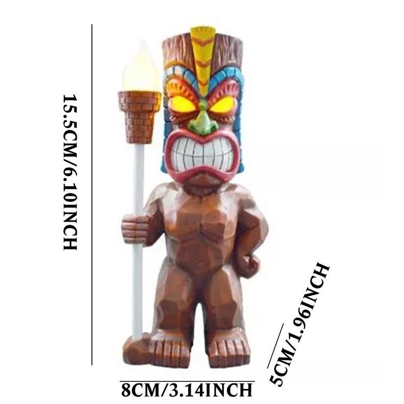Socha Tiki Guard Socha na solární napájení Venkovní domácí dekorace Nové led zahradní dekorace Řemesla Zahradnictví Sochařství Trávníková lampa pro nádvoří