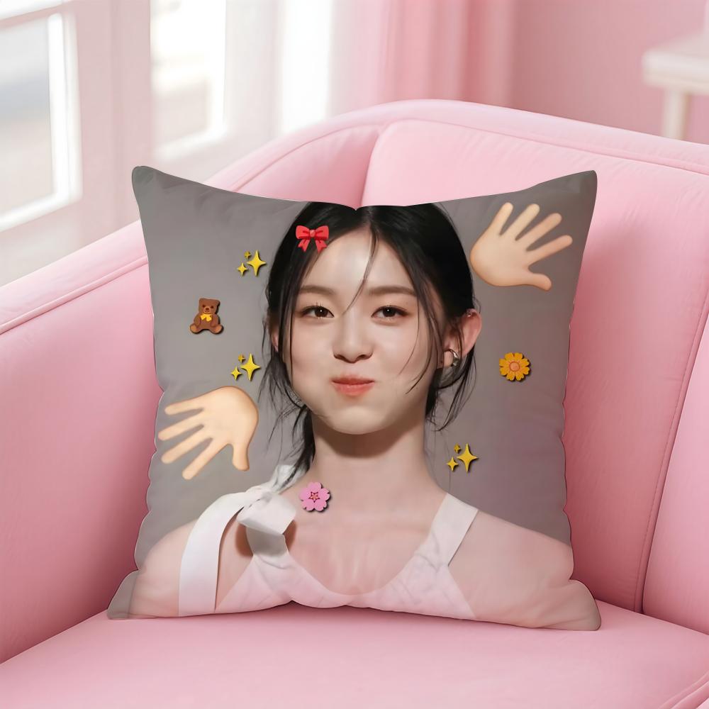 Hot Cute Korean Kpop Actor PPark Jihu Cushion Cover Pillowcase Short Plush Invisible Zipper Room Sofa Cushion Cover