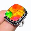 Natural Dicorich Glass Gemstone Handmade 925 Sterling Silver Ring Size 7 f7C58