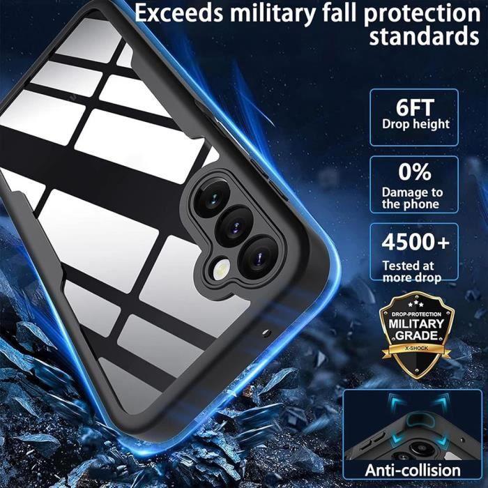 Coque pour samsung galaxy a06, protection 360 rigide bordure renforcée intégrale solide - noir