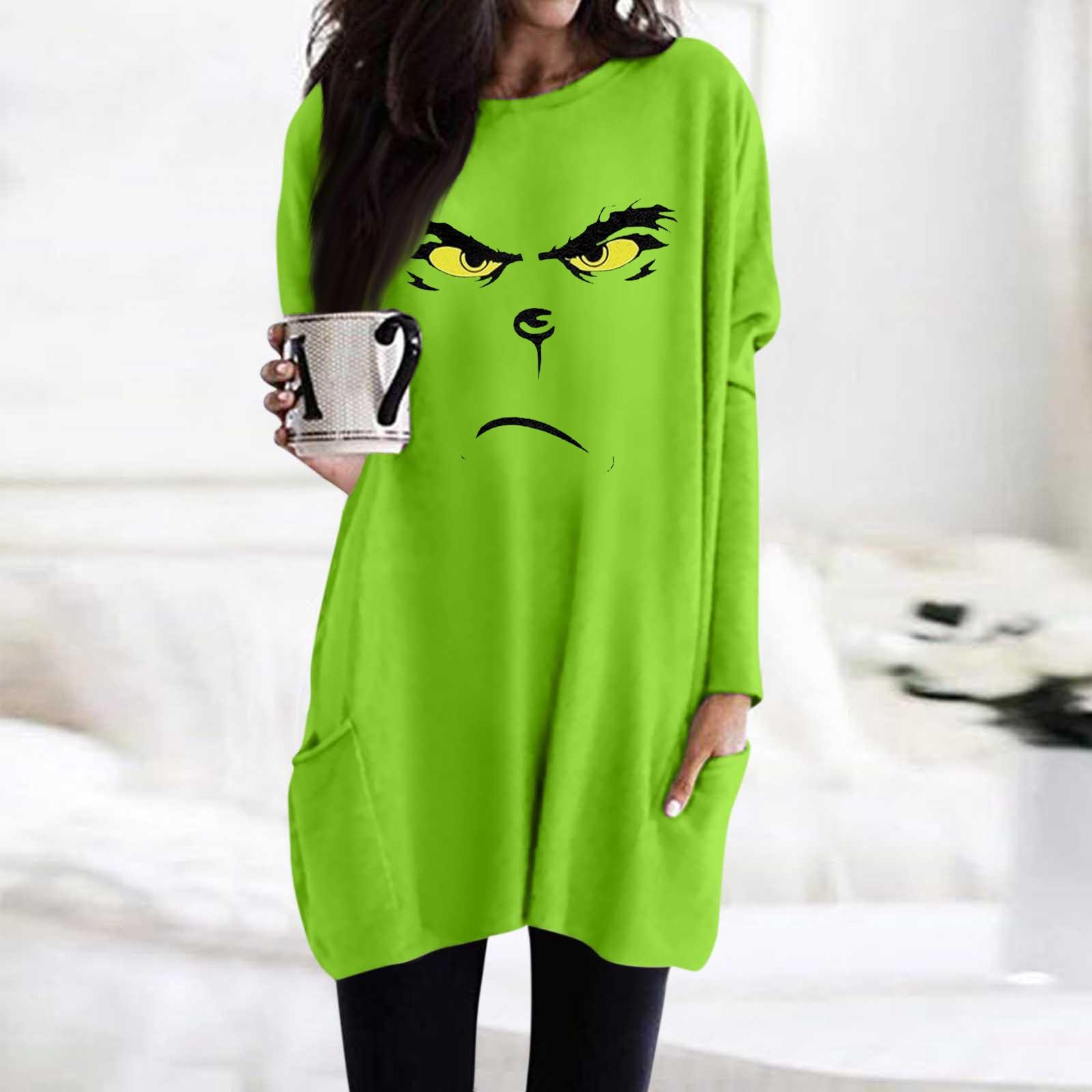 

Women S T-Shirt And Spring And Round Neck, Long Sleeves, With Pocket Print Regular Fit Tops XXL жовтий