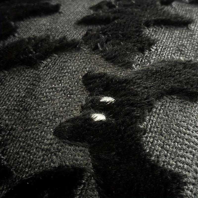 1pc 3D Black Bat Plush Throw Pillow Cover, Gothic Dark Spooky Witch Halloween Decorative Cushion Cover, No Pillow Core