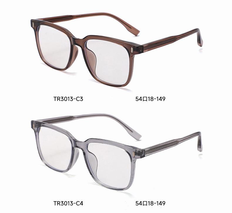 2025 Insert-Type Square Frame TR Unisex Myopia Glasses with Prescription and Anti-Blue Light Protection, Model 3013