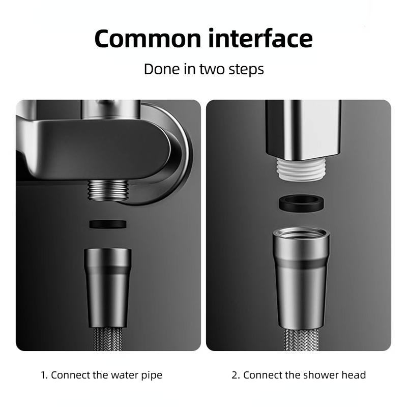 PVC-Handbrauseschlauch, flexibler Edelstahl-Sanitärschlauch, Duschkopfrohr, 1,5 m, Bad-Zubehör