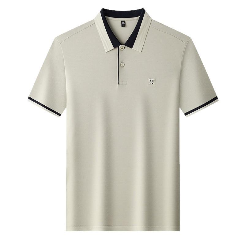Men's Bamboo Fiber Short-Sleeve Polo - Casual, Fashionable, Breathable, Lapel T-Shirt