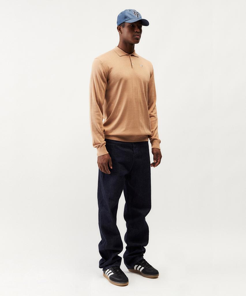 MAYOL Myl Embroidered Long Sleeve Collared Knit_Beige
