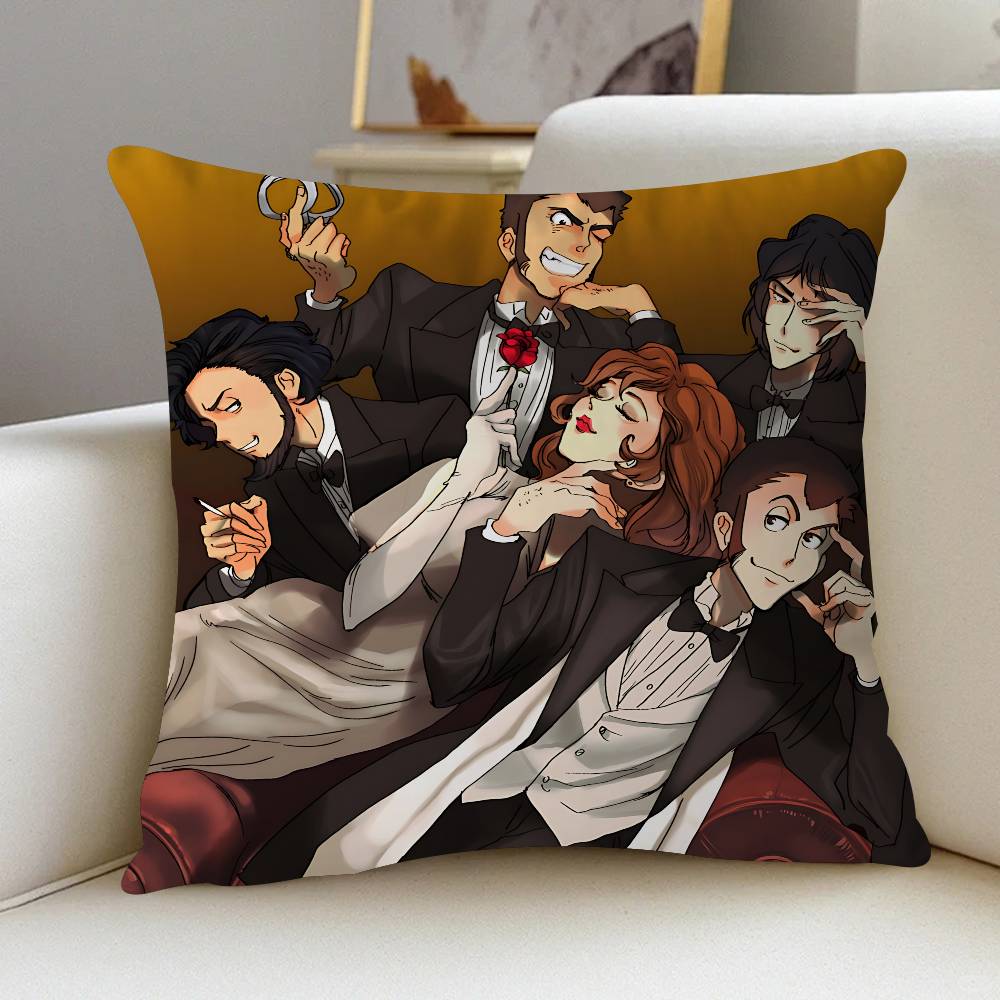 

L-Lupin III Pillow Cover Sofa Cushion Cover Home Room Decoration Children Gift 12x12Inch