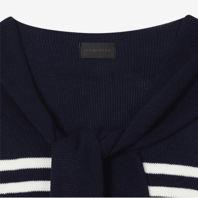 2nd Skin Cotton Modal Stripe Cardigan Muffler Adwsa3100