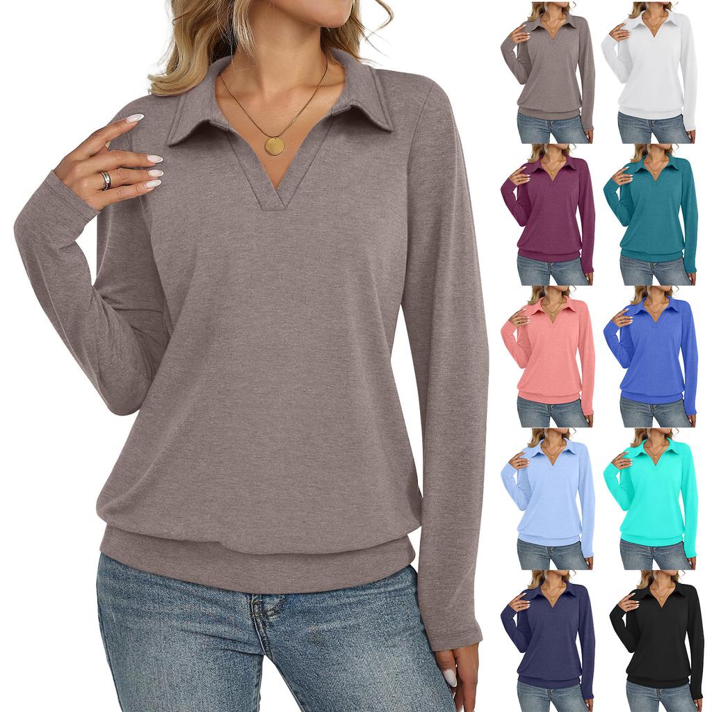 Women's Solid-color Fashionable Long-sleeved Top