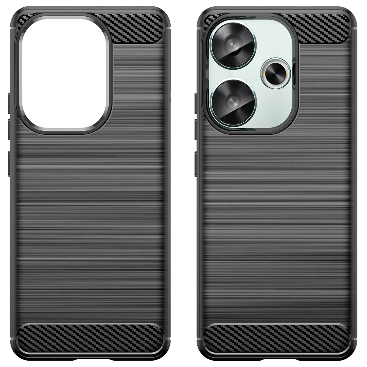 

For Xiaomi Poco F6 5G/Redmi Turbo 3 5G Case Carbon Fiber Texture TPU Slim Phone Cover Black