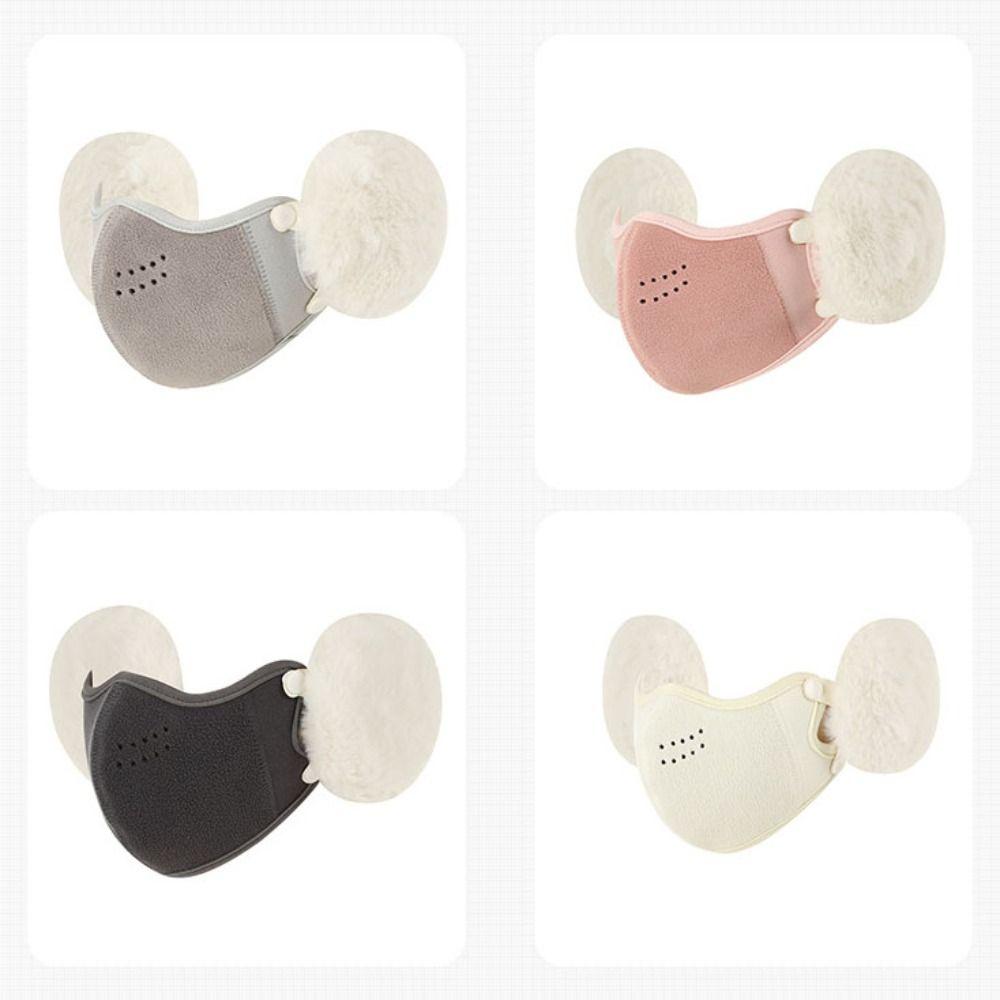 Windproof 2in1 Earmuffs Mask Thermal Earflap Mask Winter Accessories Motorcycle Face Shield  Riding