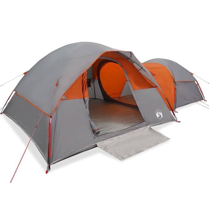 VidaXL Camping Tent 5 Person Grey and Orange Waterproof, Tent, Camping Shelter, Garden Shelter, Garden Tent, 4009589
