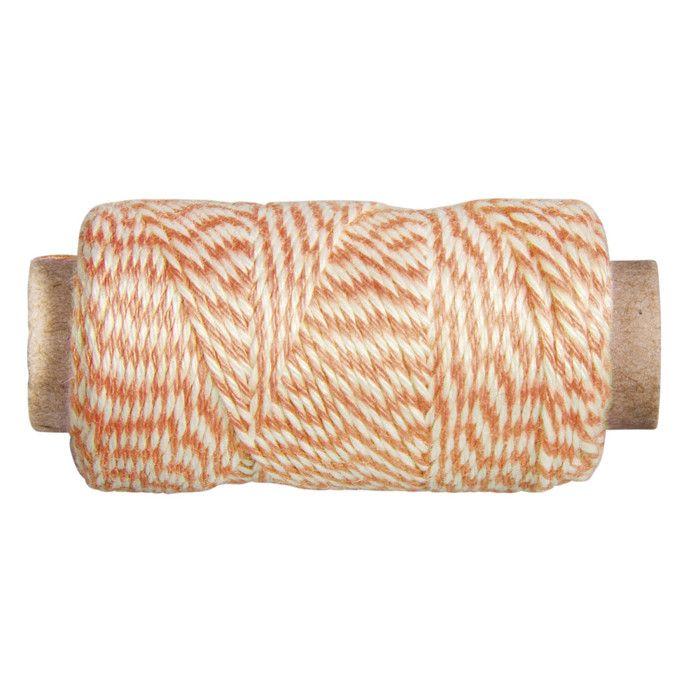 Ficelle bicolore orange et blanc 35 m x ø 1 mm