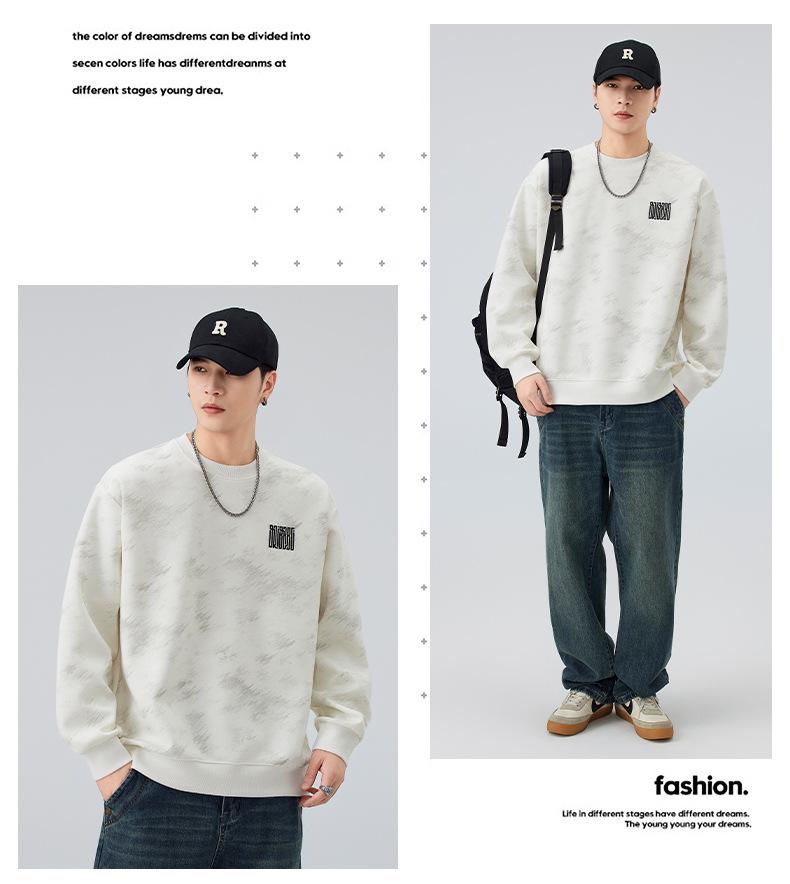 Men's Retro Cloud Heavyweight Hoodie: Trendy, Loose-Fit, Long-Sleeved, Perfect for Spring & Autumn