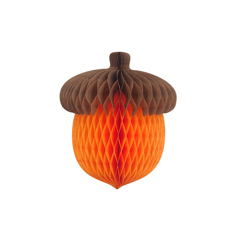 

WTEMPO 1 шт. Подвески в виде сотового шара в форме желудя, бумажные сотовые украшения на День благодарения, праздник индейки, праздничная вечеринка, креативные DIY украшения на осеннюю тематику 1pc 20cm оранжевый