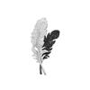 Black and White Feather Minimalist Stud Elegantly Set with Diamonds Feather Brooch Unique Design Pin